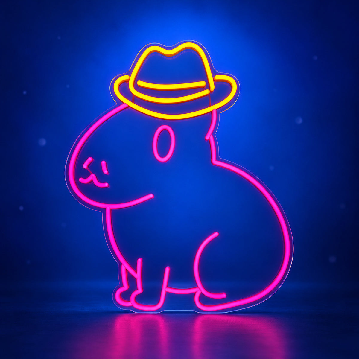 Cowboy Capybara LED Neon Sign - advertising view