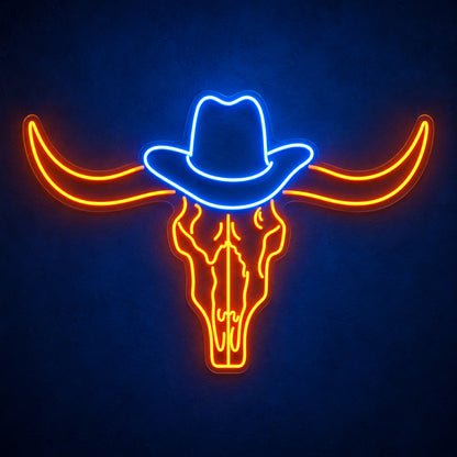 Western Longhorn Skull LED Neon Sign - product hero