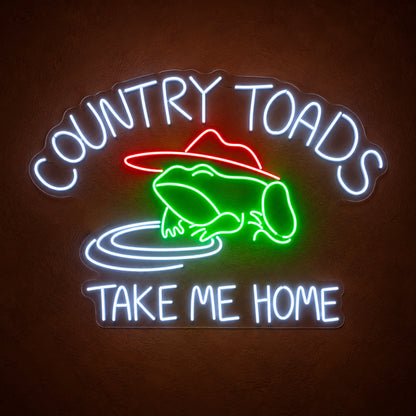 Country Toads Take Me Home LED Neon Sign - product hero