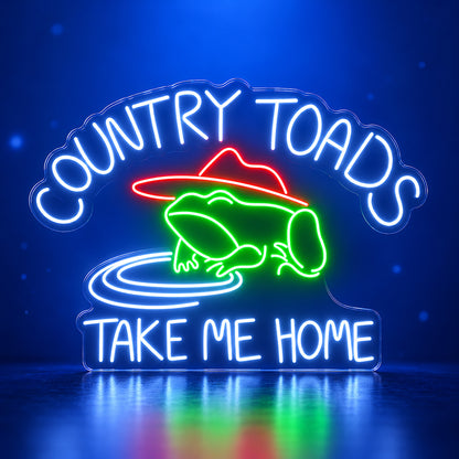Country Toads Take Me Home LED Neon Sign - advertising view
