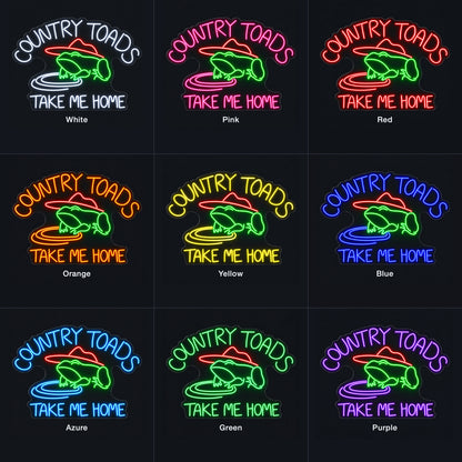 Country Toads Take Me Home LED Neon Sign - nine-color grid