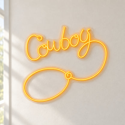 Cowboy Lasso LED Neon Sign - natural light view