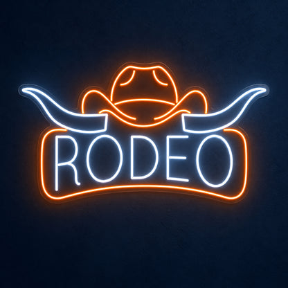 Rodeo Longhorn Badge LED Neon Sign - product hero