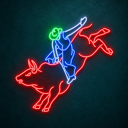 Rodeo Bull Rider LED Neon Sign - product hero