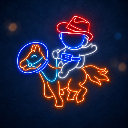 Astronaut Cowboy On Horse LED Neon Sign - product hero