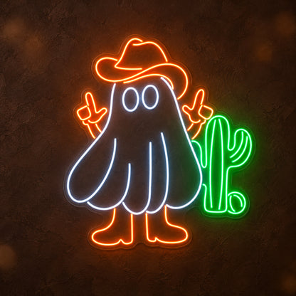 Cowboy Ghost With Cactus LED Neon Sign - product hero