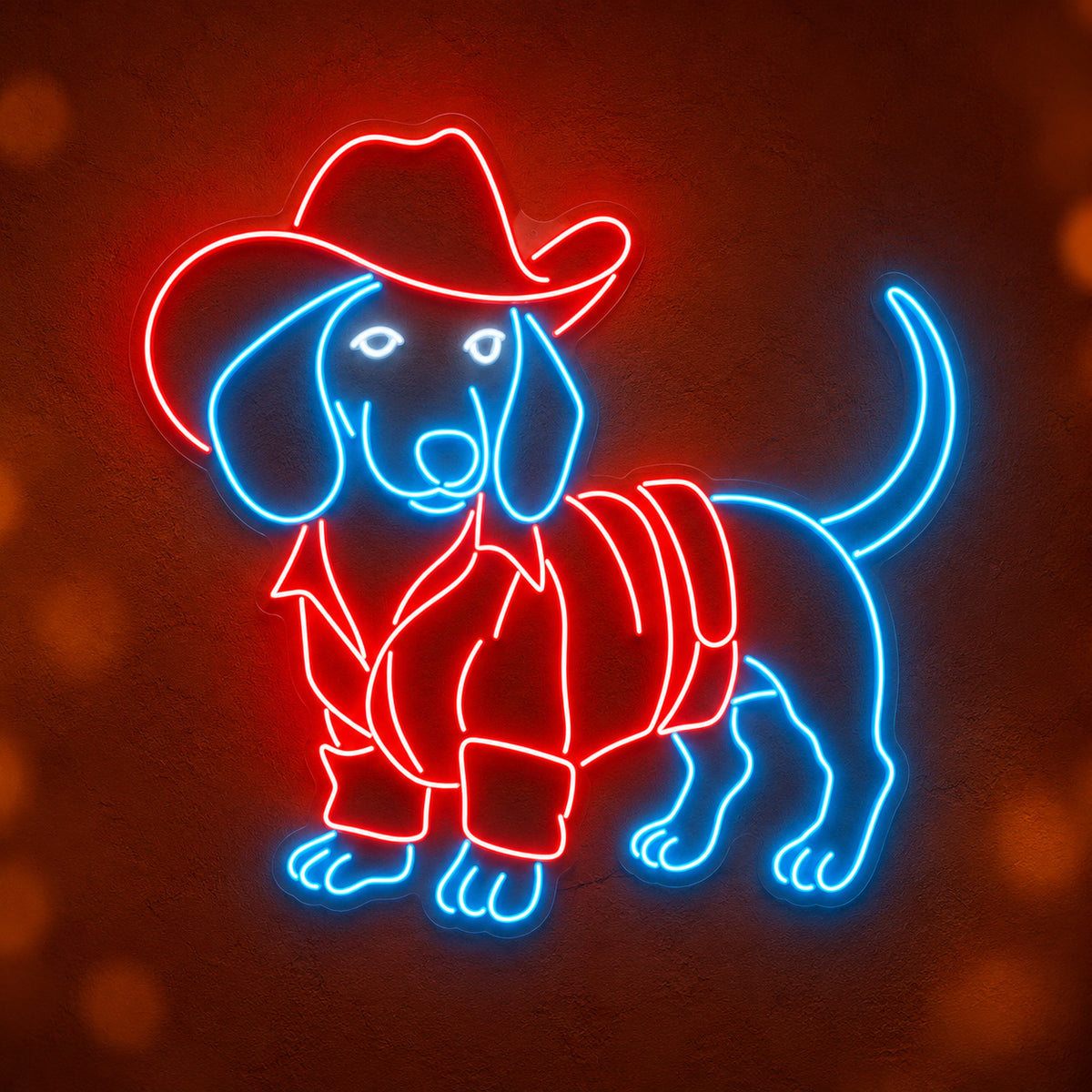 Cowboy Dachshund With Jacket LED Neon Sign - product hero