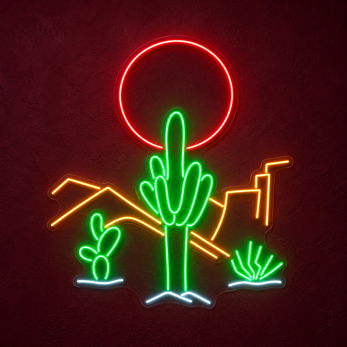 Desert Cactus Sun LED Neon Sign - product hero