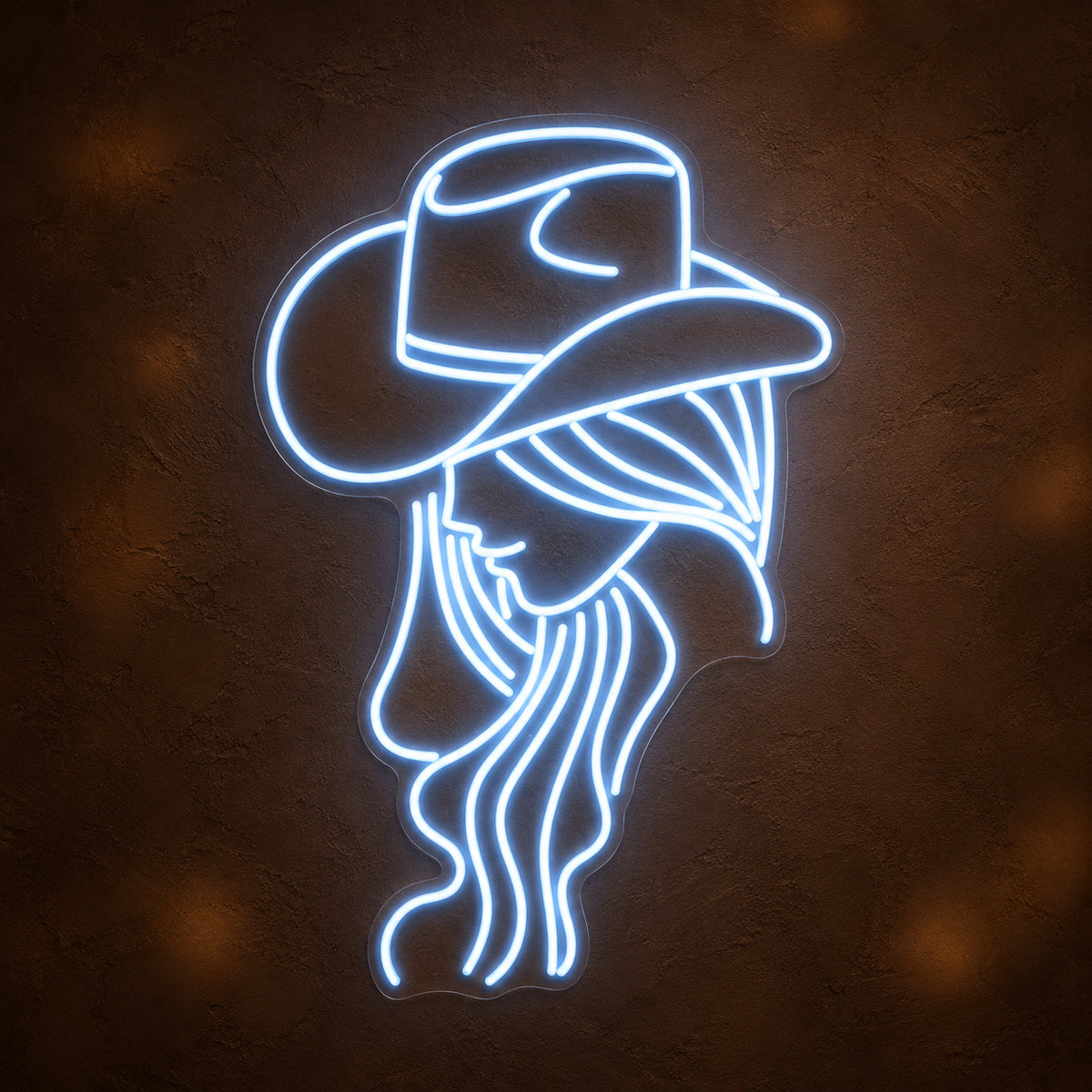 Cowgirl Braided Hair Portrait LED Neon Sign - product hero