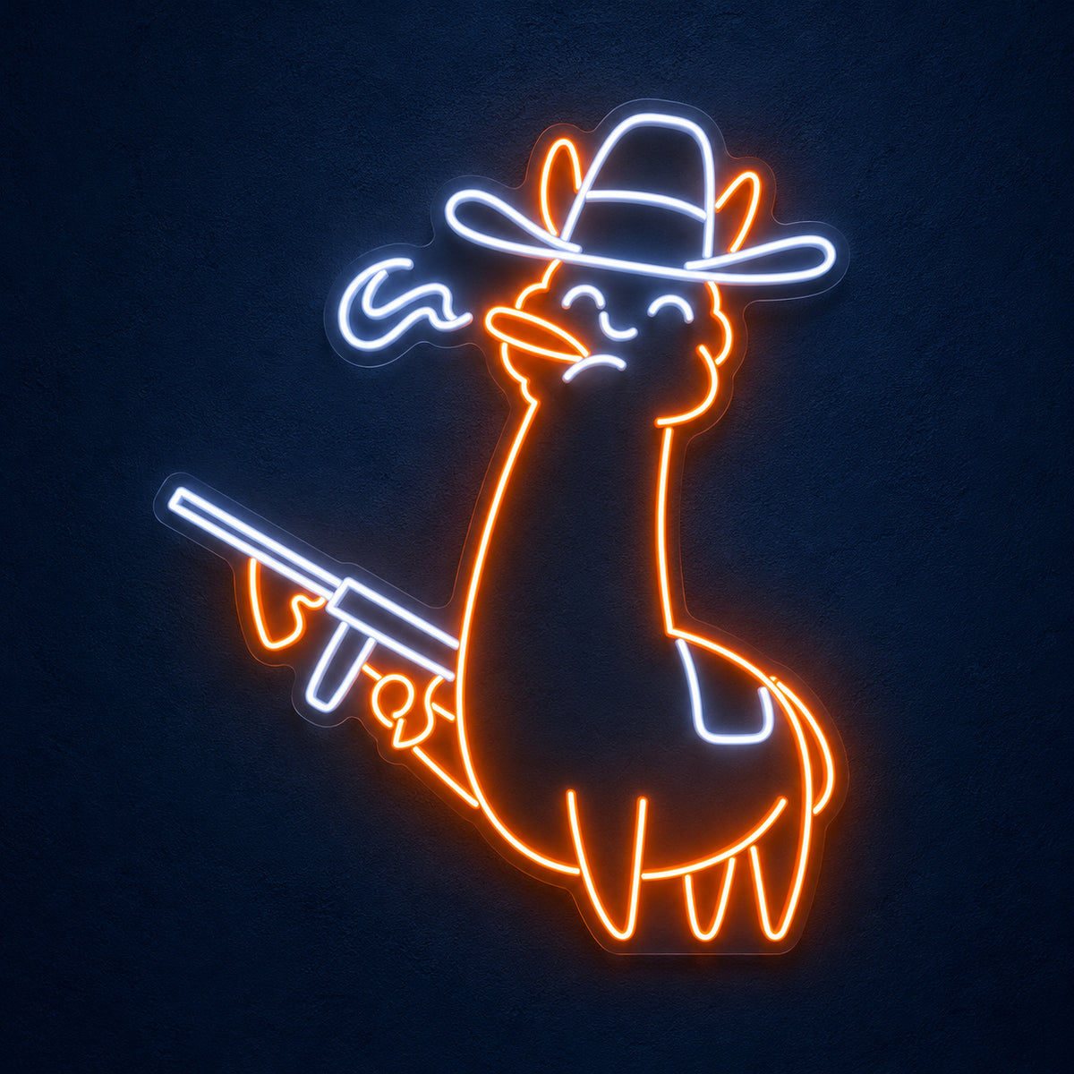 Cowboy Llama With Revolver LED Neon Sign - product hero