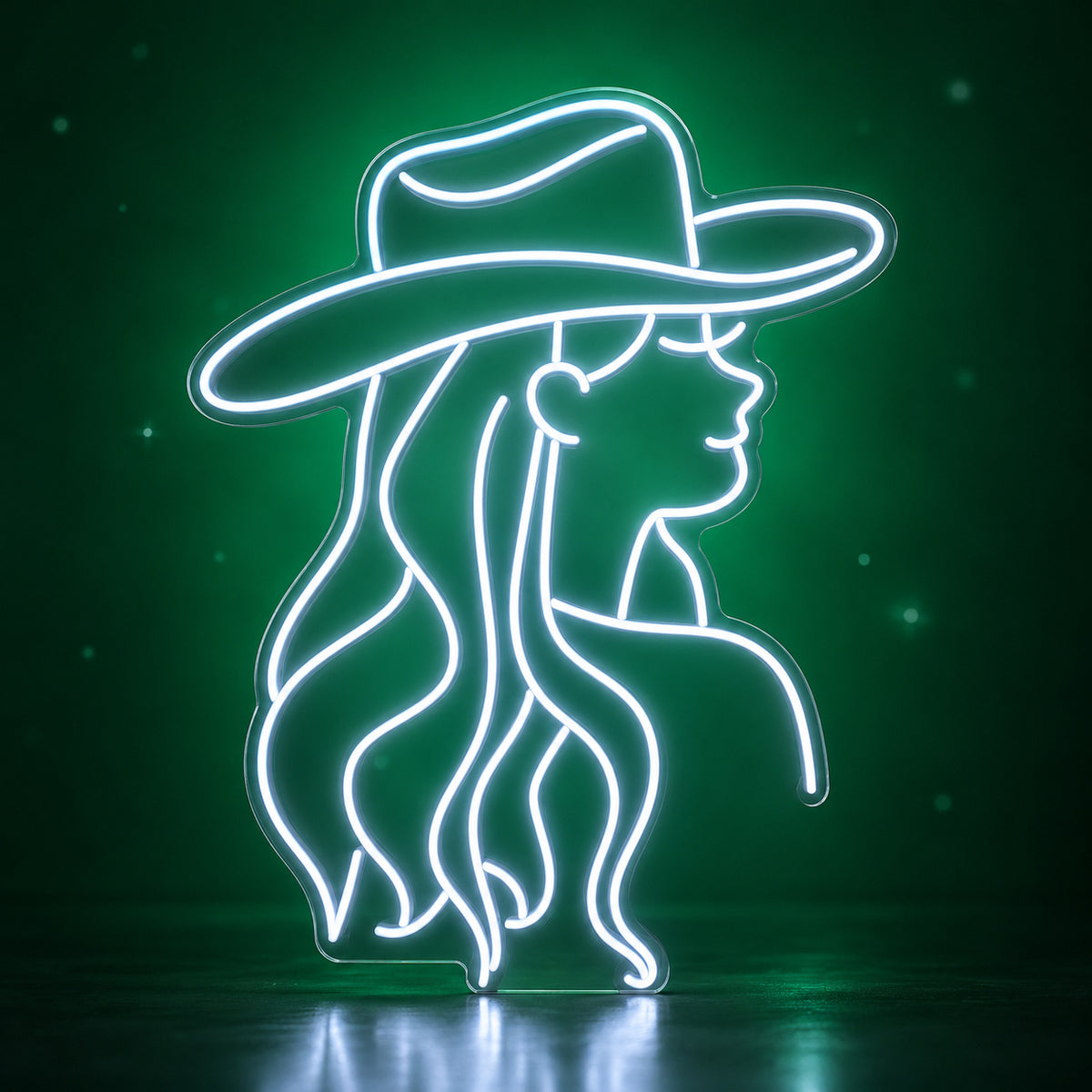 Cowgirl Portrait With Long Hair LED Neon Sign – Shineneon