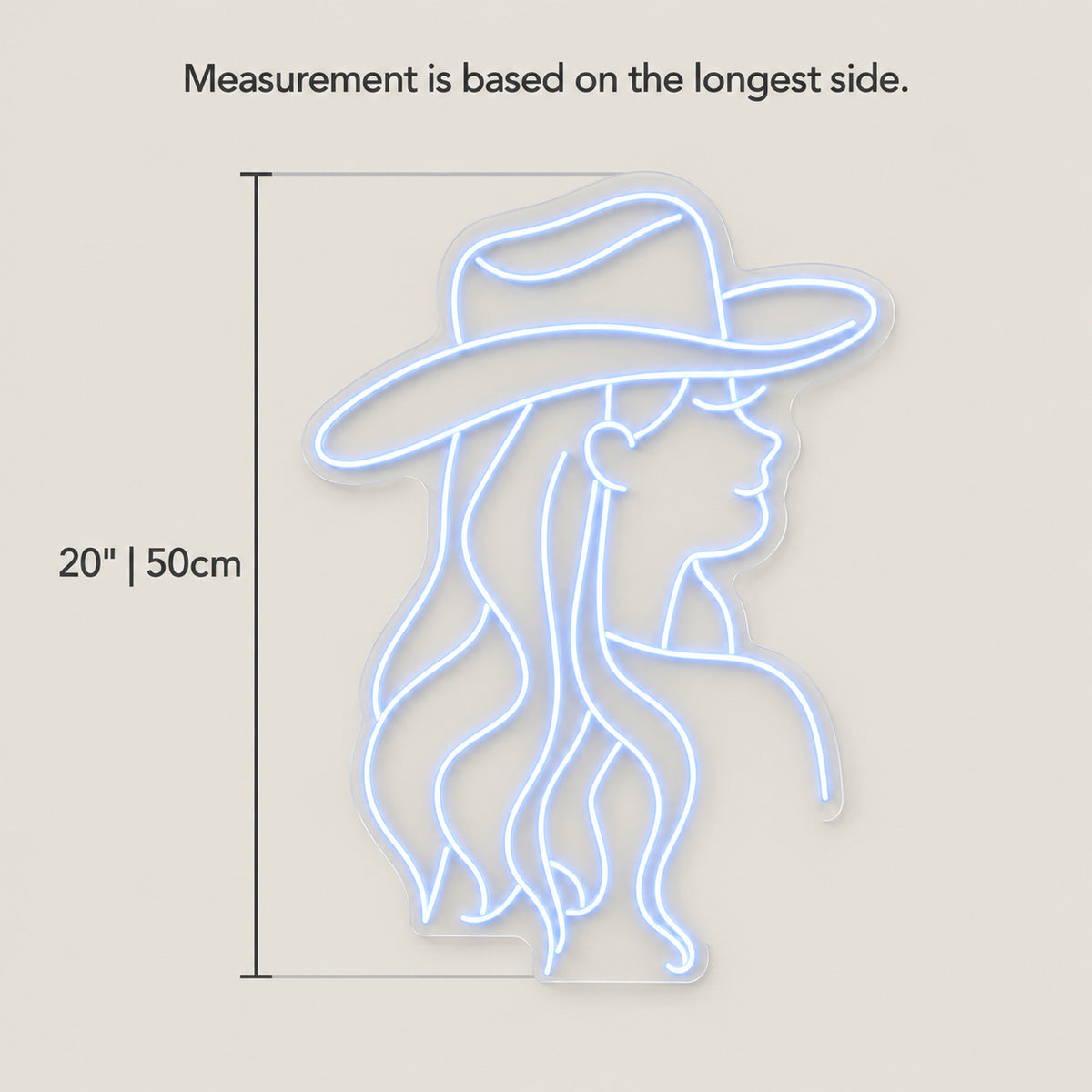 Cowgirl Portrait With Long Hair LED Neon Sign – Shineneon