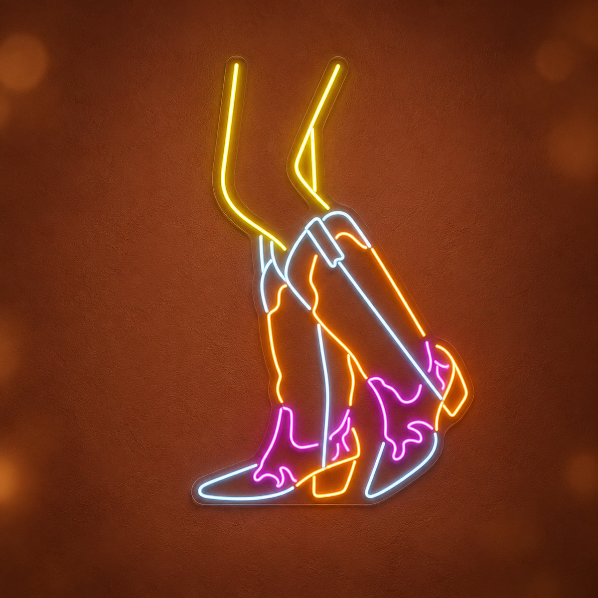 Dancing Cowgirl Boots LED Neon Sign - product hero