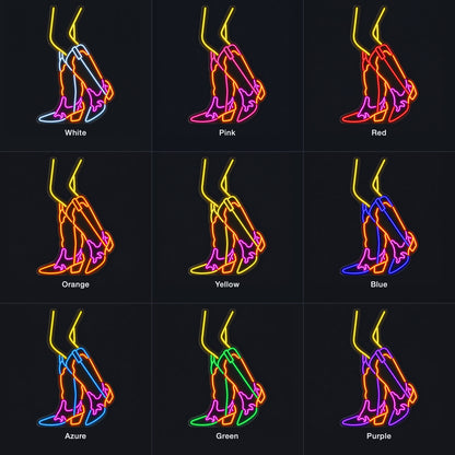 Dancing Cowgirl Boots LED Neon Sign - nine-color grid