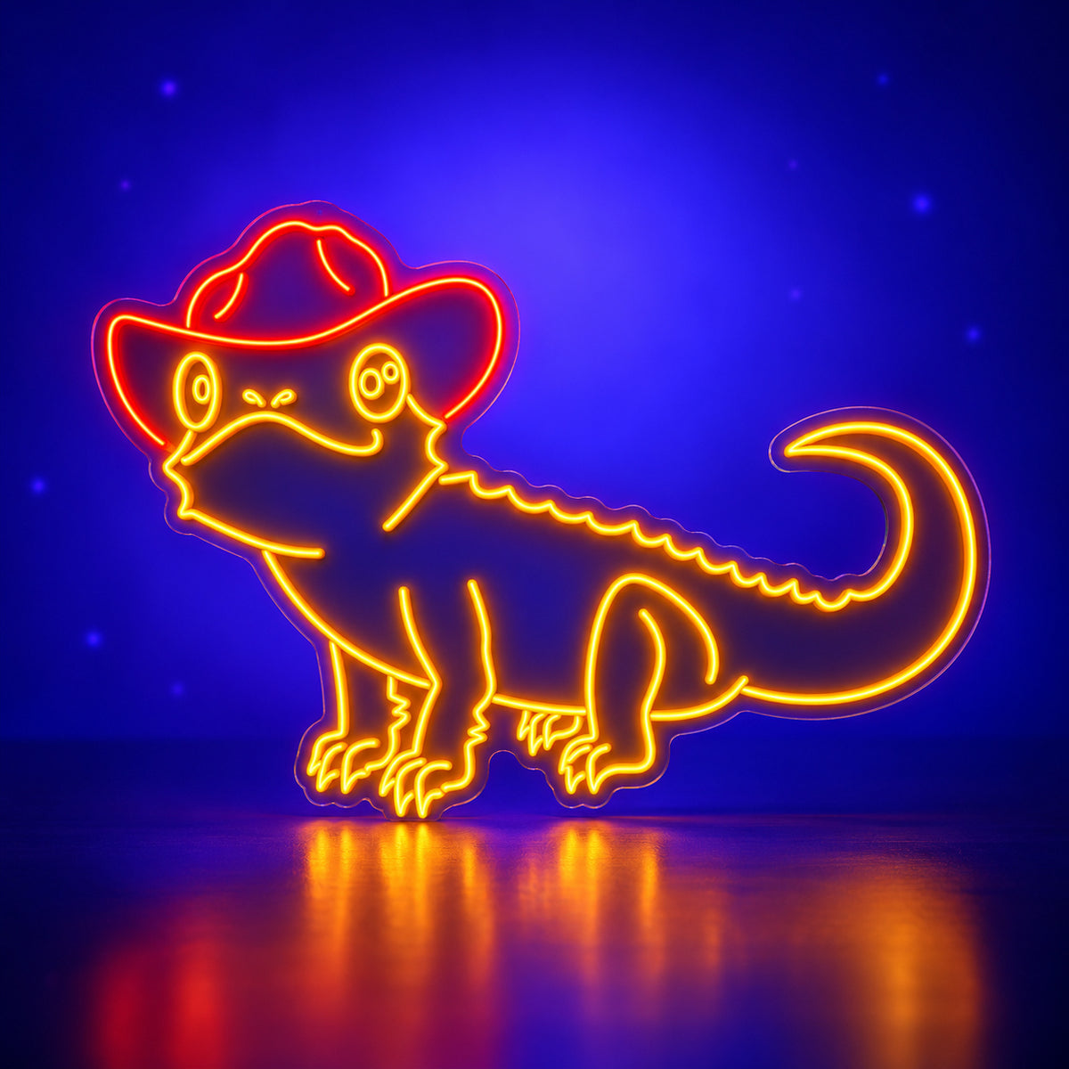 Cowboy Alligator LED Neon Sign - advertising view