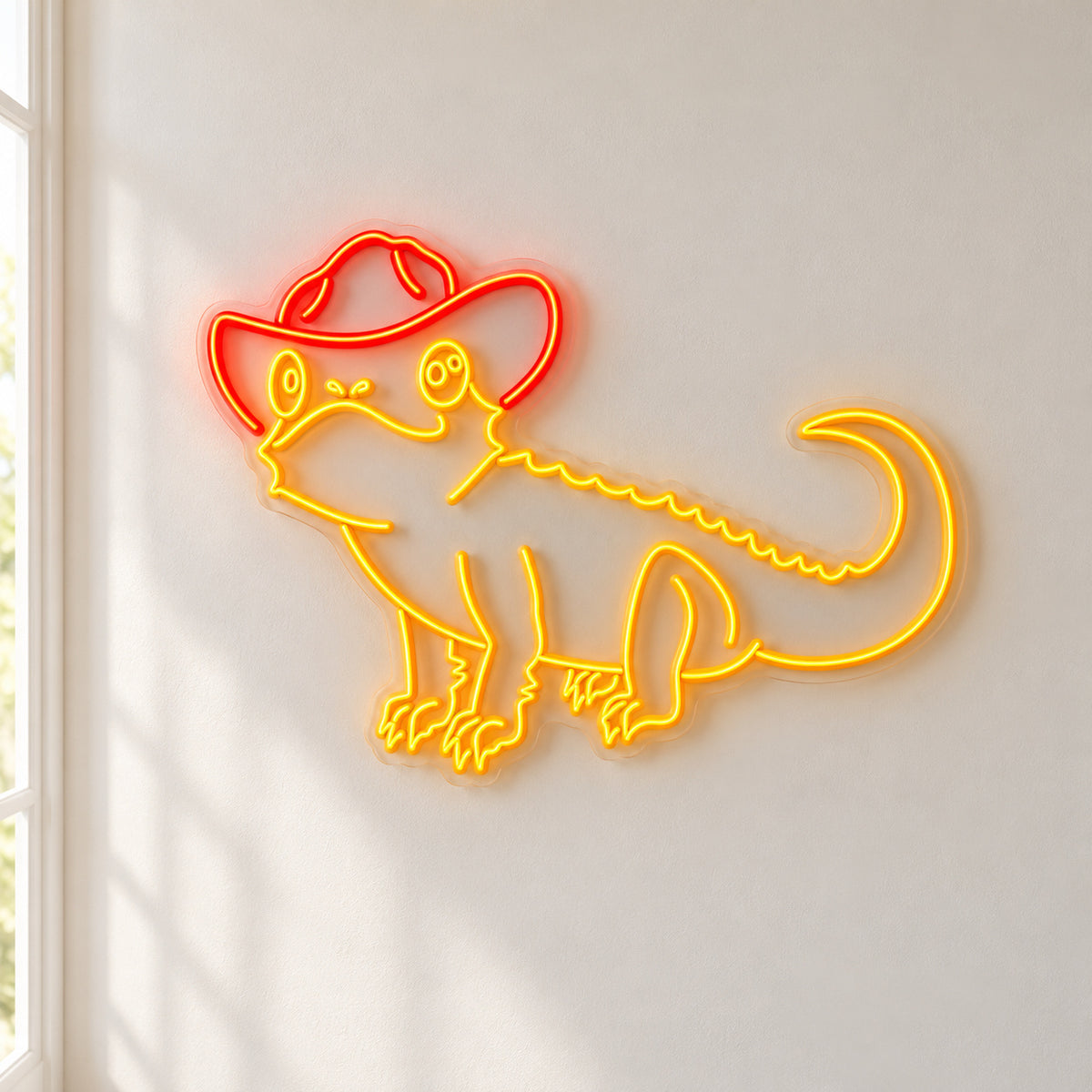 Cowboy Alligator LED Neon Sign - natural light view