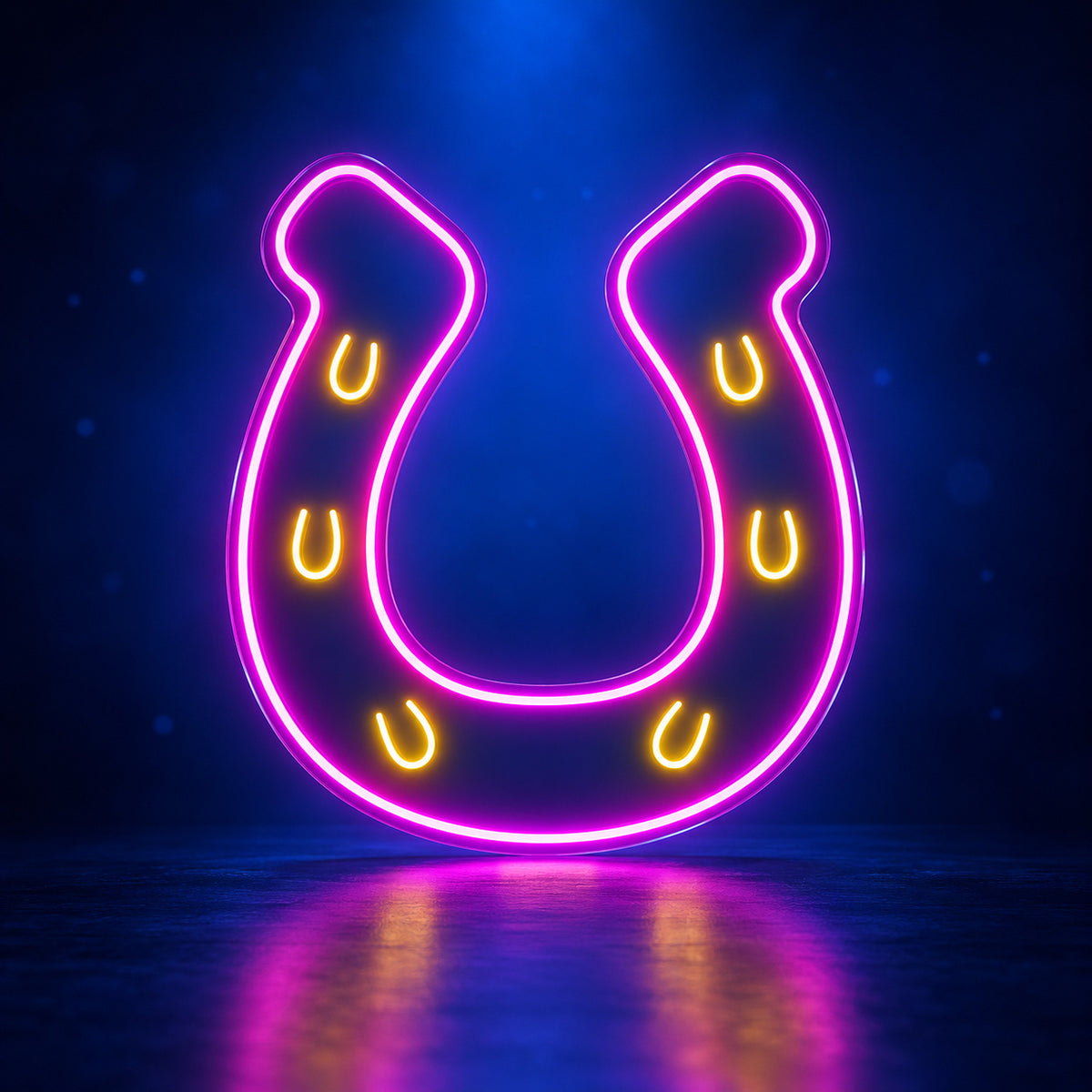 Lucky Horseshoe LED Neon Sign - advertising view