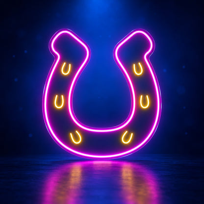 Lucky Horseshoe LED Neon Sign - advertising view