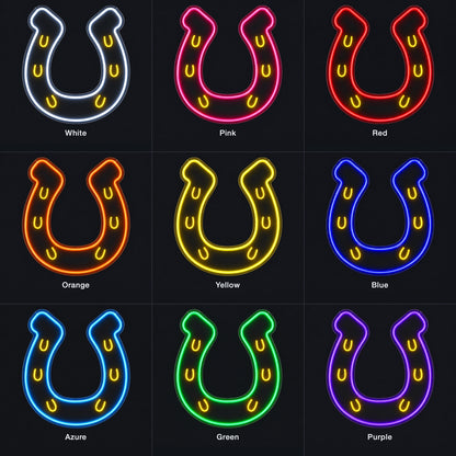 Lucky Horseshoe LED Neon Sign - nine-color grid