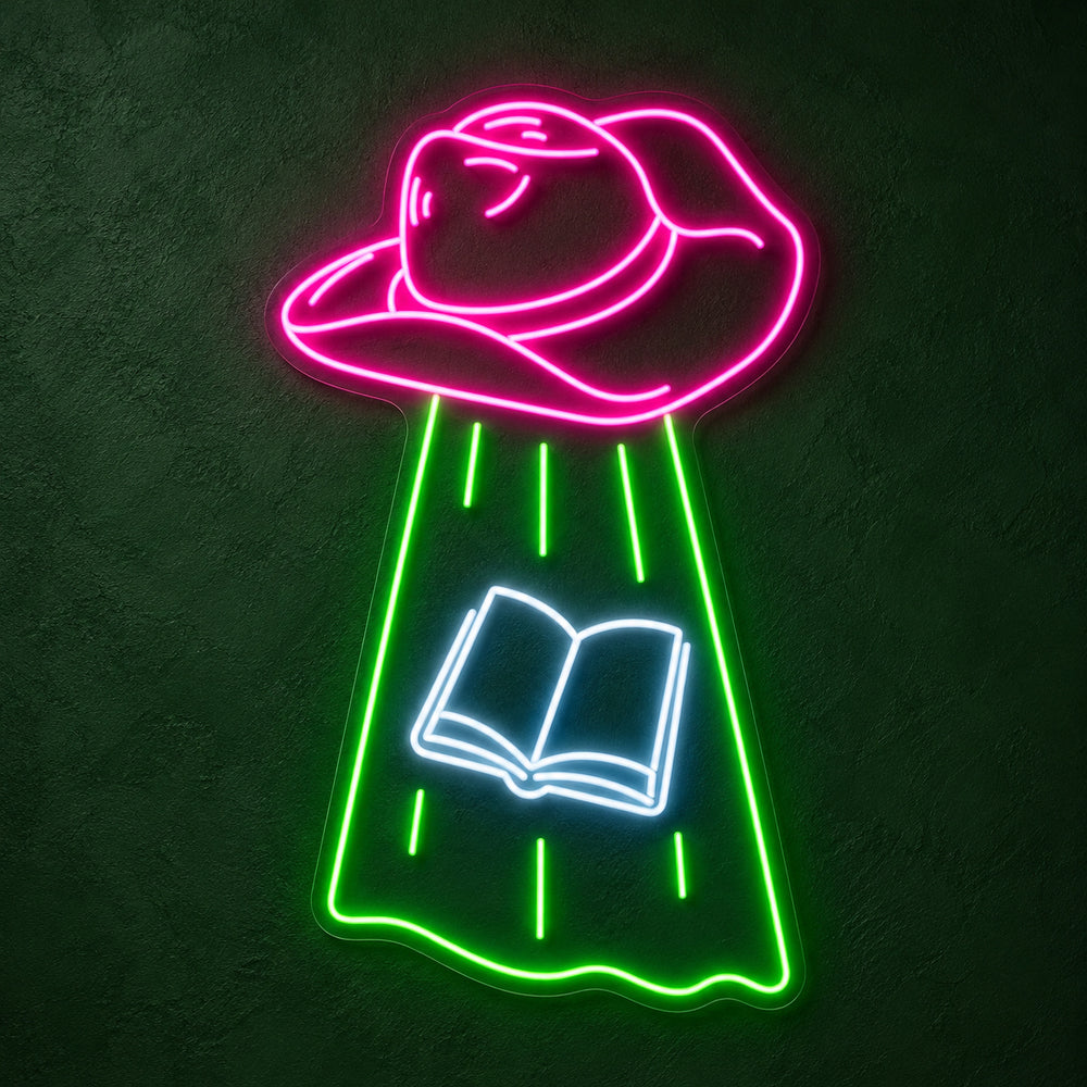Cowboy Hat Book Beam LED Neon Sign – Shineneon
