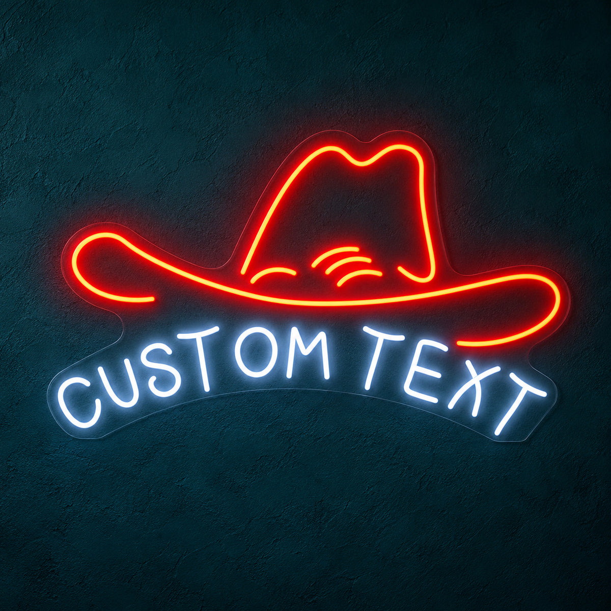 Cowboy Hat Lettering Panel LED Neon Sign - product hero