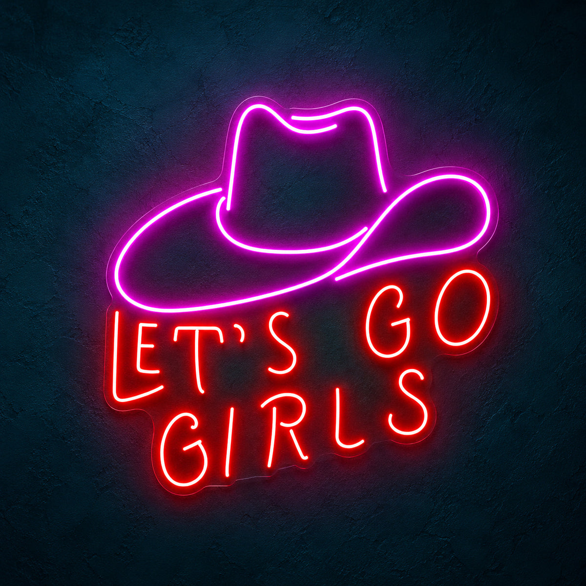 Let's Go Girls Western Hat LED Neon Sign - product hero