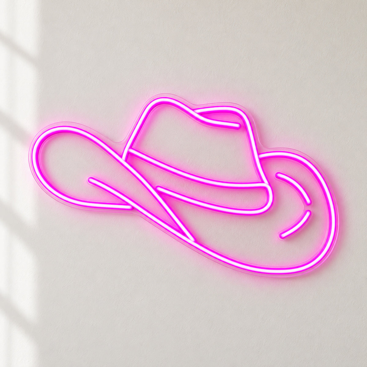 Classic Cowboy Hat LED Neon Sign - natural light view