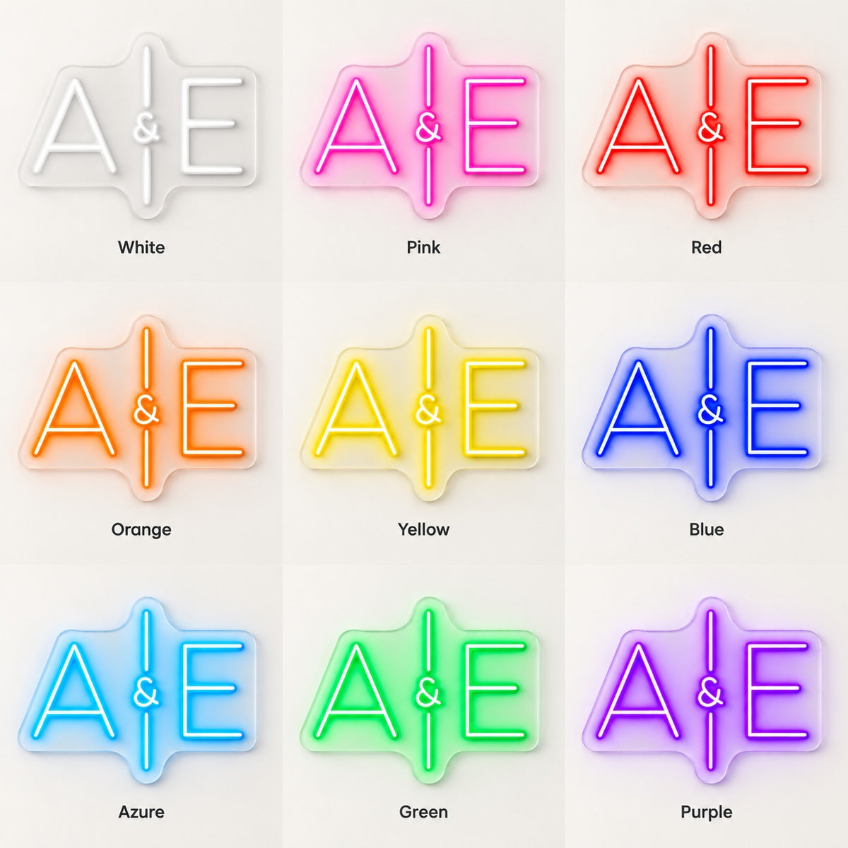 A & E LED Neon Sign - nine-color grid