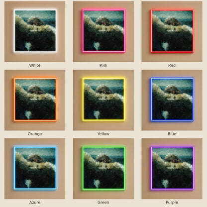Abstract Mountain Landscape Art LED Neon Sign - nine-color grid