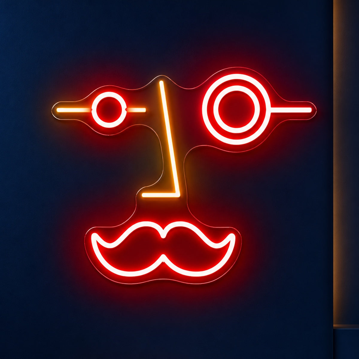Abstract Mustache Face LED Neon Sign - product hero