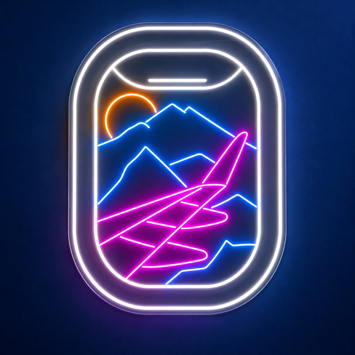 Airplane Window Mountain View LED Neon Sign - product hero