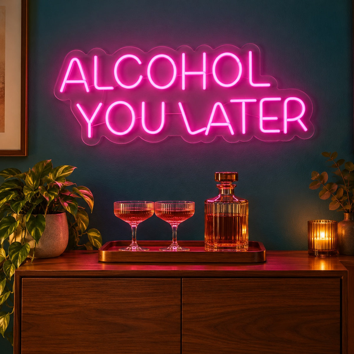 Alcohol You Later LED Neon Sign - advertising view