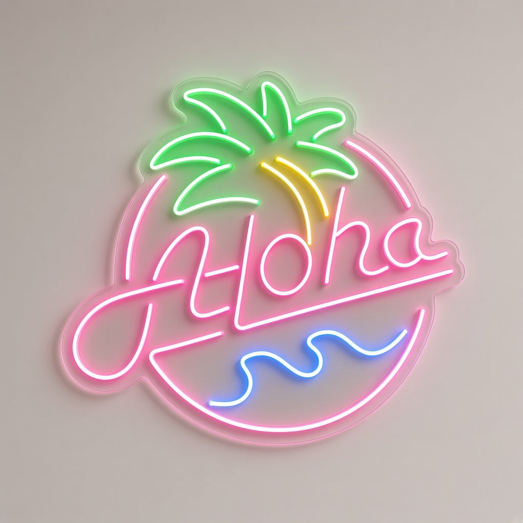 Aloha LED Neon Sign - natural light view