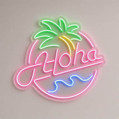 Aloha LED Neon Sign - natural light view