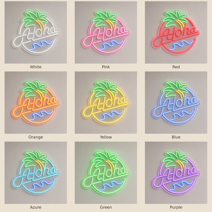 Aloha LED Neon Sign - nine-color grid