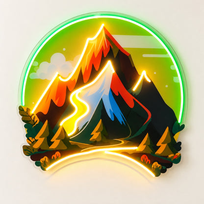 Alpine Mountain Forest LED Neon Sign - natural light view