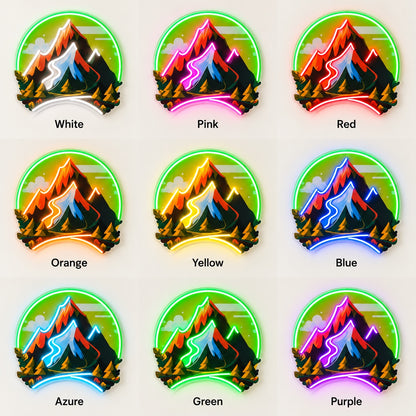 Alpine Mountain Forest LED Neon Sign - nine-color grid