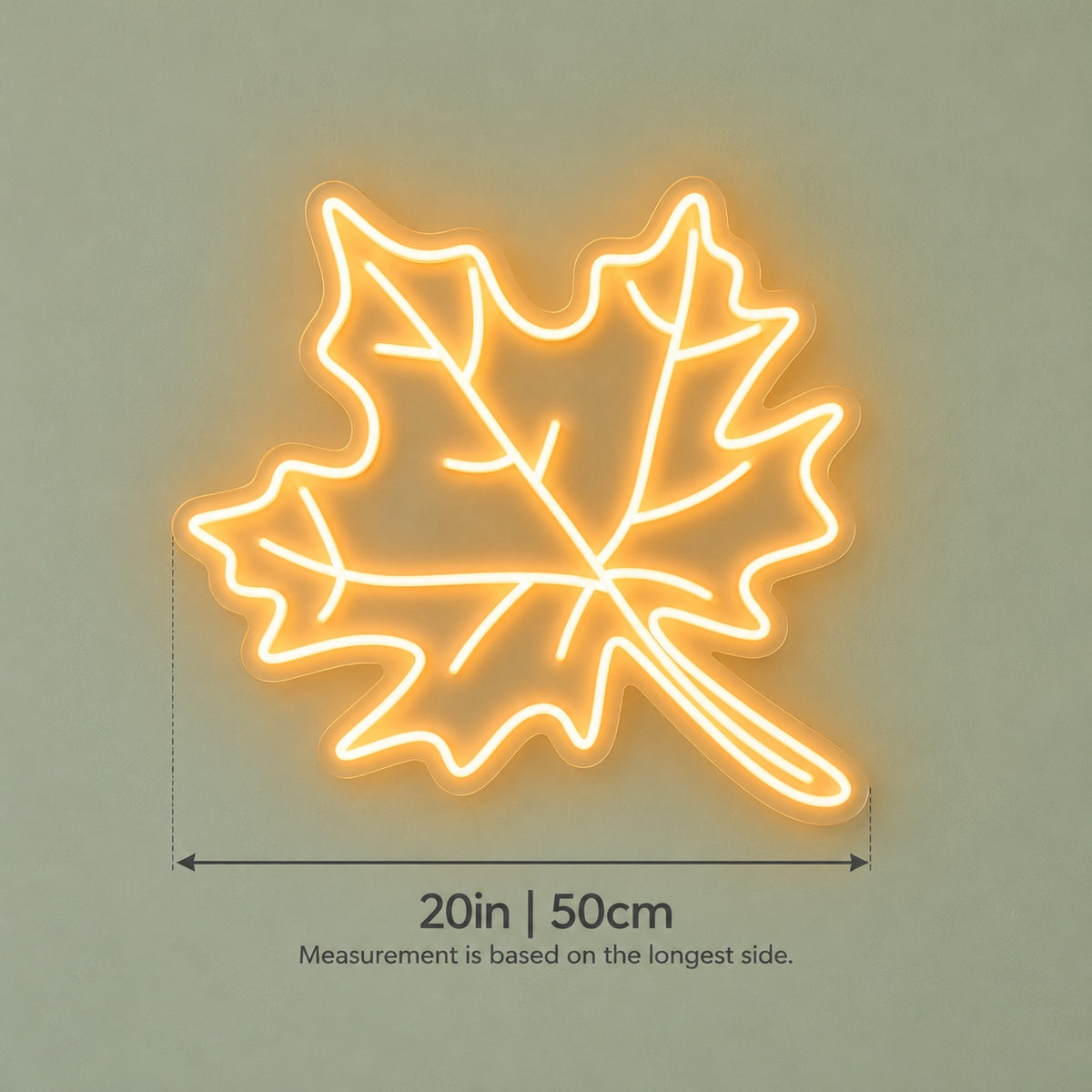 Maple Leaf LED Neon Sign - size guide