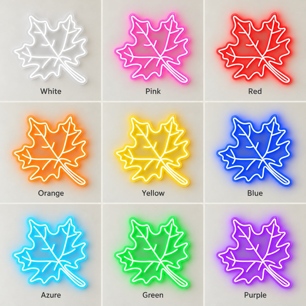 Maple Leaf LED Neon Sign - nine-color grid