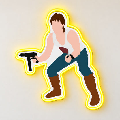 Armed Space Smuggler LED Neon Sign - natural light view