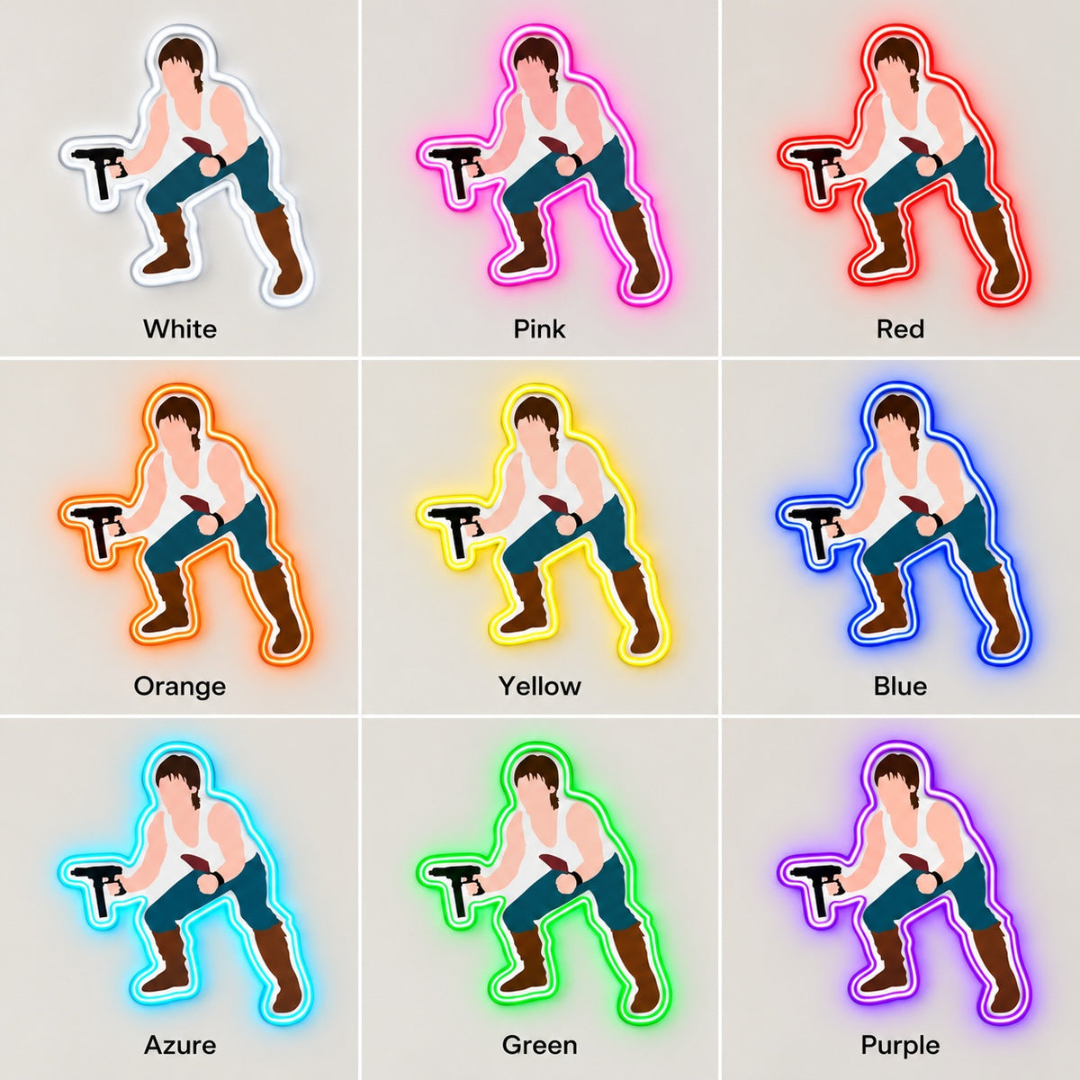 Armed Space Smuggler LED Neon Sign - nine-color grid