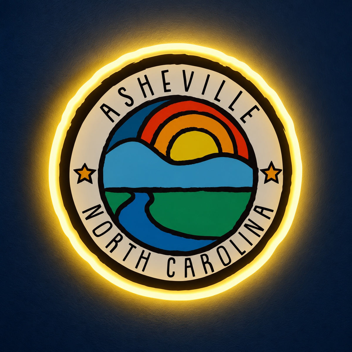 Asheville Mountain River LED Neon Sign - product hero