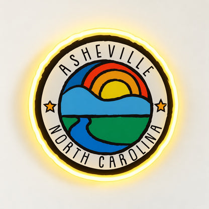 Asheville Mountain River LED Neon Sign - natural light view