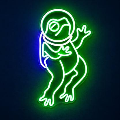 Astronaut Frog LED Neon Sign - product hero