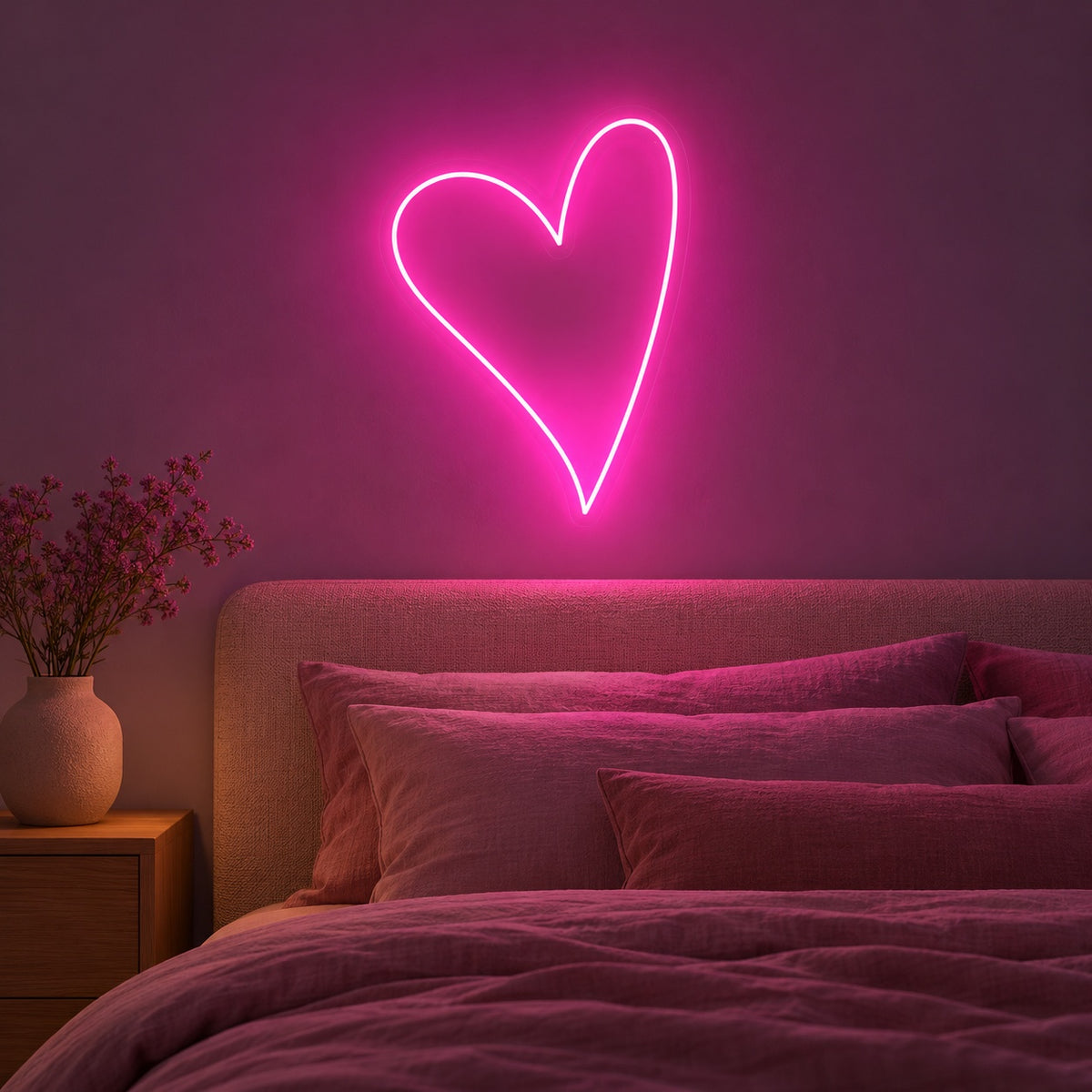 Asymmetric Heart LED Neon Sign - advertising view