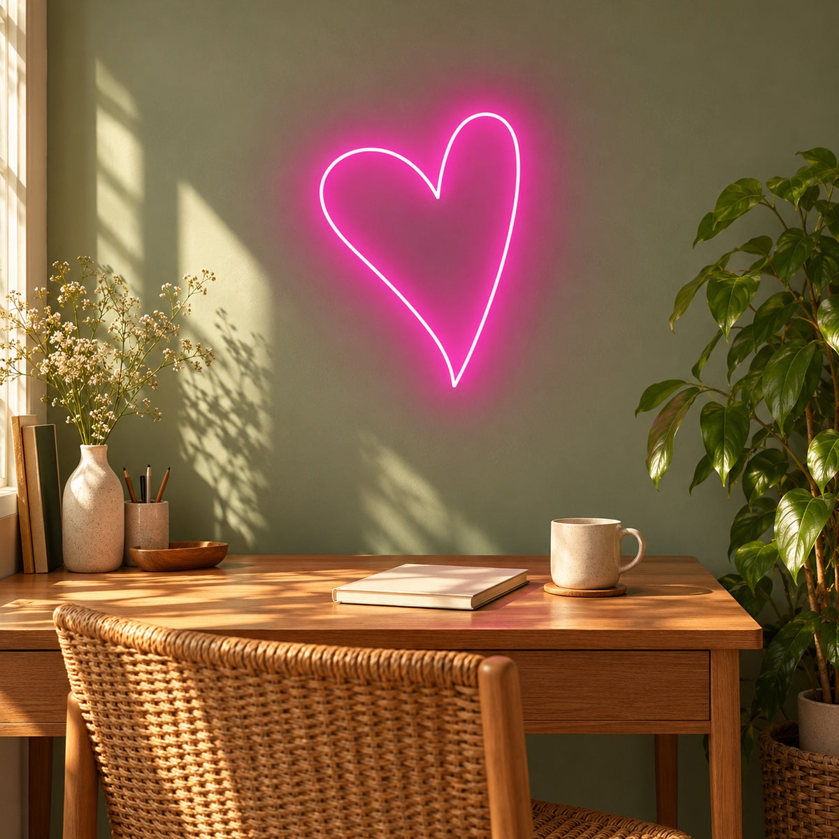 Asymmetric Heart LED Neon Sign - lifestyle view