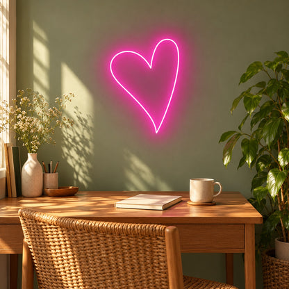 Asymmetric Heart LED Neon Sign - lifestyle view