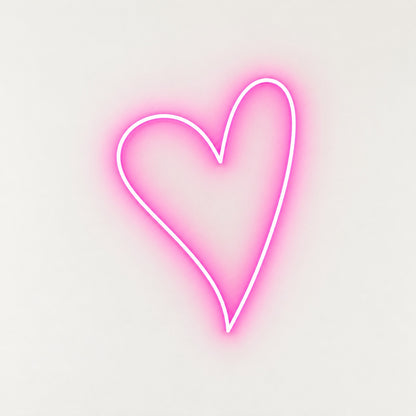Asymmetric Heart LED Neon Sign - natural light view