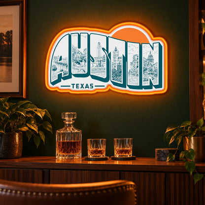 Austin Texas LED Neon Sign - advertising view