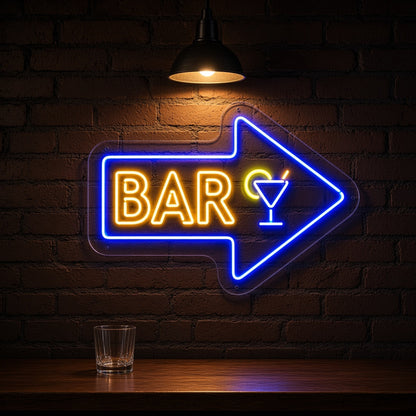 BAR Arrow Arrow Letters Martini Glass for Home Bar Pub LED Neon Sign - advertising view